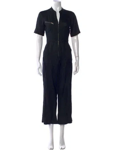 Pre-owned Reformation Linen Jumpsuit In Black
