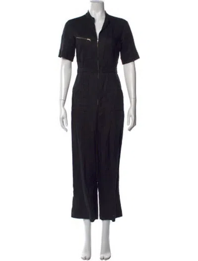 Pre-owned Reformation Linen Jumpsuit In Black