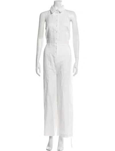 Pre-owned Reformation Linen Jumpsuit In White