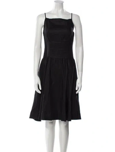 Pre-owned Reformation Linen Knee-length Dress In Black