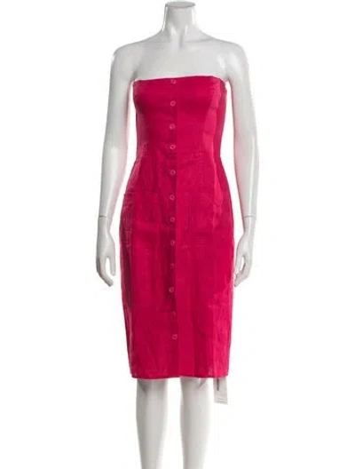 Pre-owned Reformation Linen Knee-length Dress In Pink