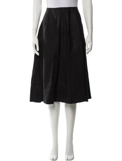Pre-owned Reformation Linen Knee-length Skirt In Black