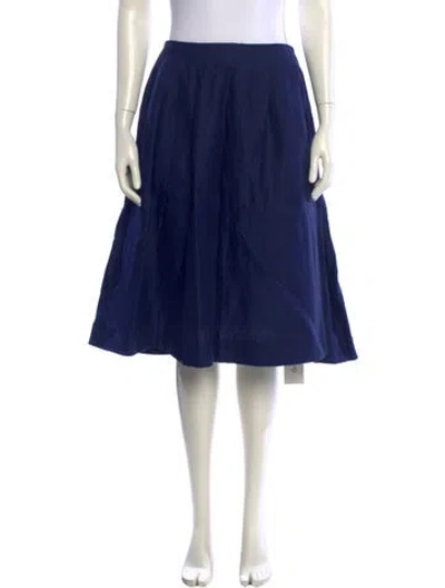 Pre-owned Reformation Linen Knee-length Skirt In Blue