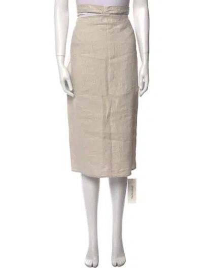 Pre-owned Reformation Linen Knee-length Skirt In Neutral