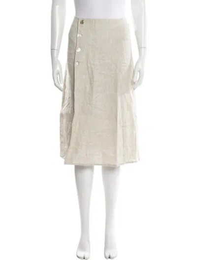 Pre-owned Reformation Linen Knee-length Skirt In Neutral