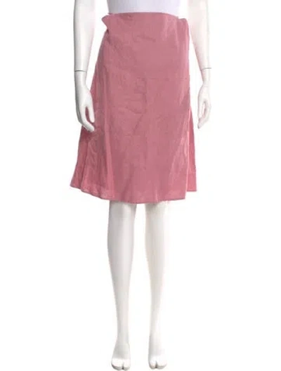 Pre-owned Reformation Linen Knee-length Skirt In Pink
