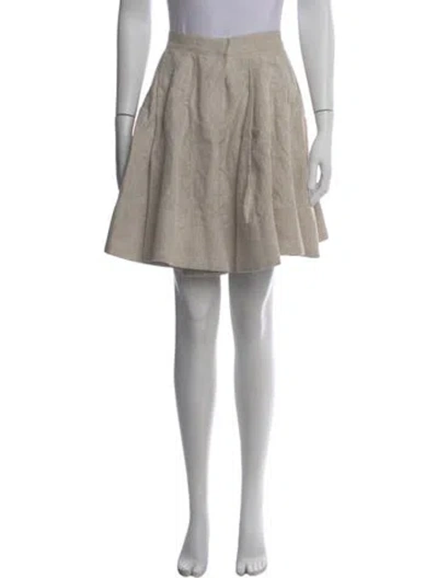 Pre-owned Reformation Linen Knee-length Skirt W/ Tags In Neutral