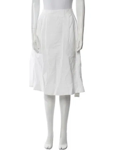 Pre-owned Reformation Linen Knee-length Skirt In White