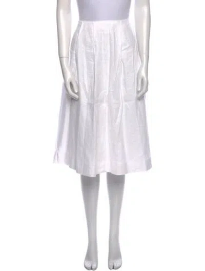 Pre-owned Reformation Linen Knee-length Skirt In White