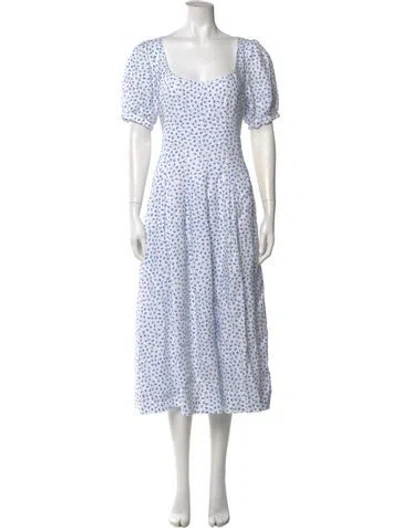 Pre-owned Reformation Linen Long Dress In Multi