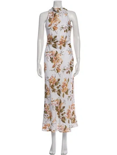Pre-owned Reformation Linen Long Dress In Multi