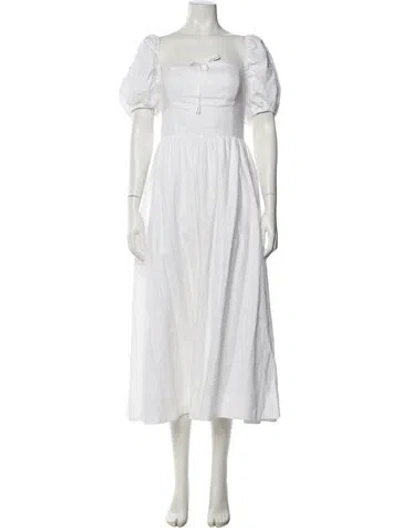 Pre-owned Reformation Linen Long Dress In White
