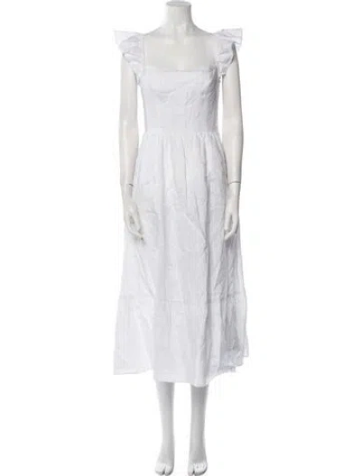 Pre-owned Reformation Linen Long Dress In White
