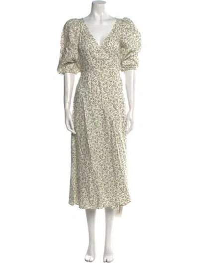 Pre-owned Reformation Linen Long Dress In White