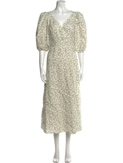 Pre-owned Reformation Linen Long Dress In White