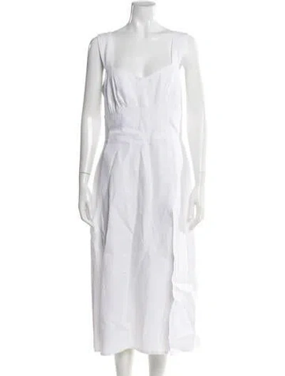 Pre-owned Reformation Linen Long Dress In White