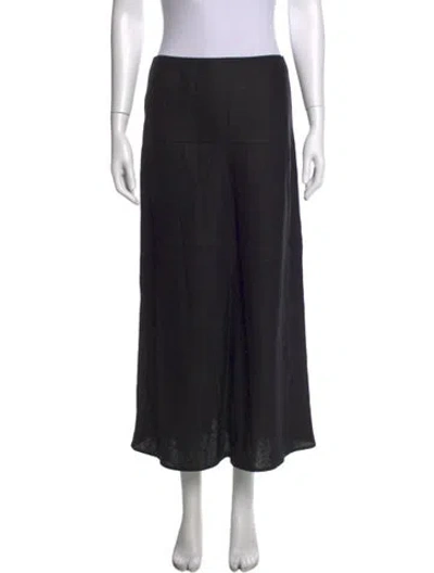 Pre-owned Reformation Linen Long Skirt In Black