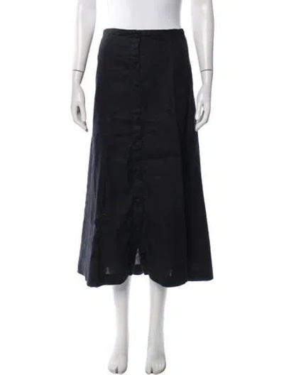 Pre-owned Reformation Linen Long Skirt In Black