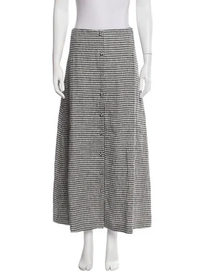Pre-owned Reformation Linen Long Skirt In Black