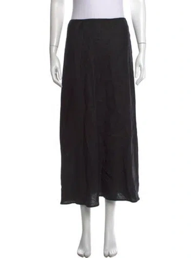 Pre-owned Reformation Linen Long Skirt In Black