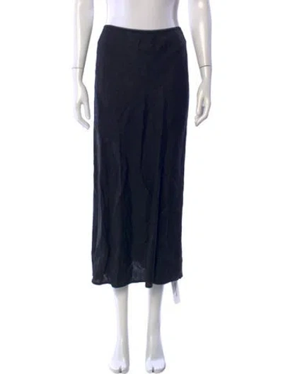 Pre-owned Reformation Linen Long Skirt In Blue