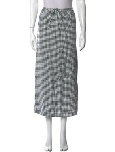 Pre-owned Reformation Linen Long Skirt In Blue