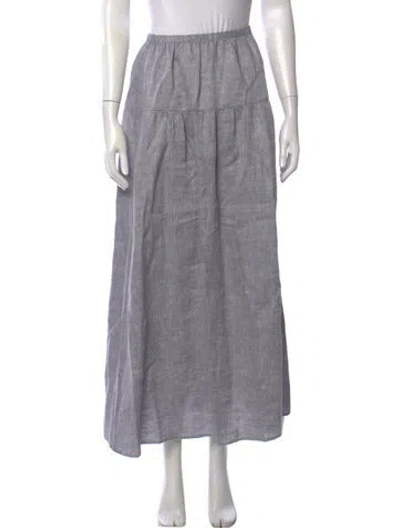 Pre-owned Reformation Linen Long Skirt In Blue