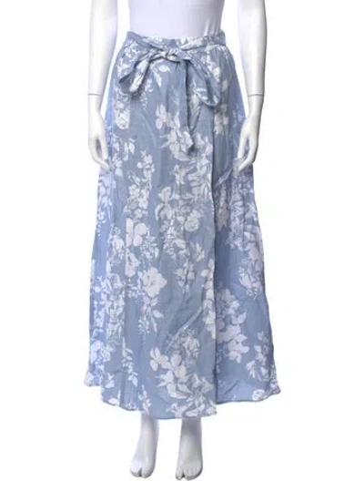 Pre-owned Reformation Linen Long Skirt In Blue