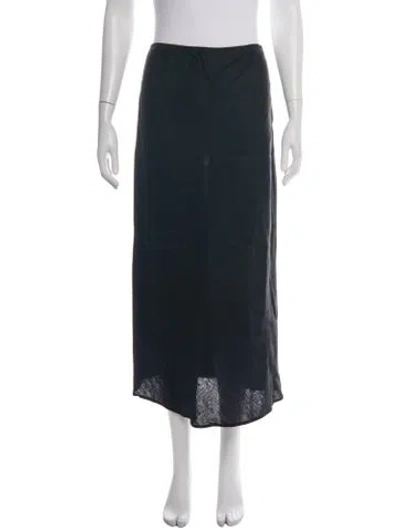 Pre-owned Reformation Linen Long Skirt In Blue