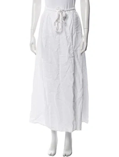 Pre-owned Reformation Linen Long Skirt In Blue