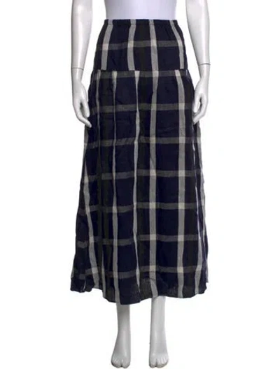Pre-owned Reformation Linen Long Skirt In Blue