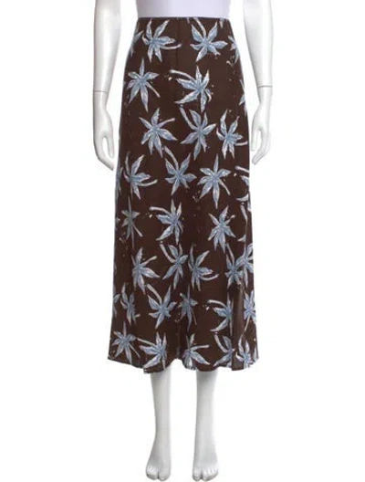 Pre-owned Reformation Linen Long Skirt In Brown