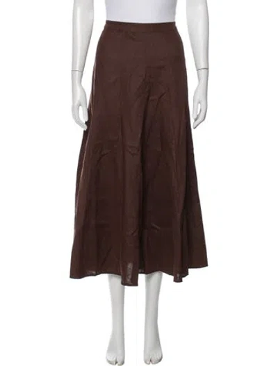 Pre-owned Reformation Linen Long Skirt In Brown