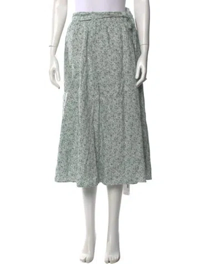 Pre-owned Reformation Linen Long Skirt In Green