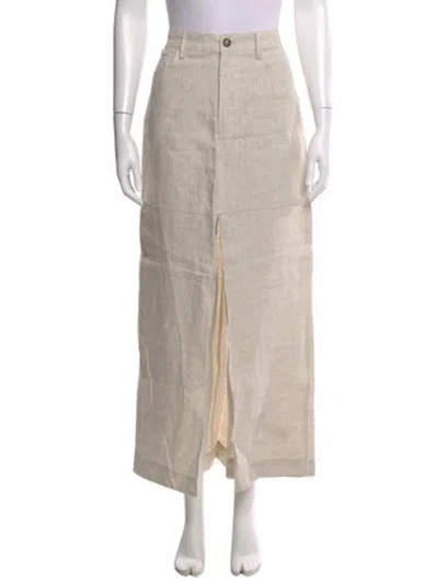 Pre-owned Reformation Linen Long Skirt In Neutral