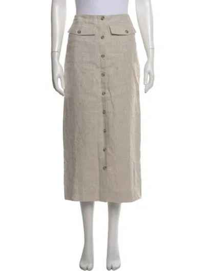 Pre-owned Reformation Linen Long Skirt In Neutral