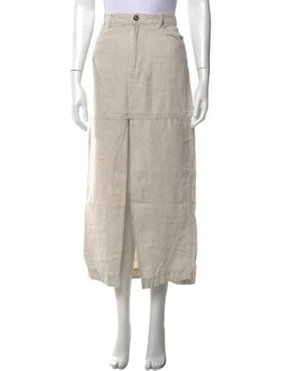 Pre-owned Reformation Linen Long Skirt In Neutrals