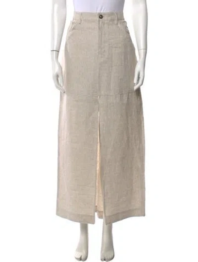 Pre-owned Reformation Linen Long Skirt In Neutrals
