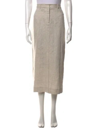 Pre-owned Reformation Linen Long Skirt In Neutrals
