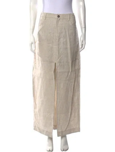 Pre-owned Reformation Linen Long Skirt In Neutrals