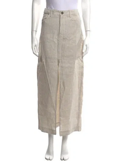 Pre-owned Reformation Linen Long Skirt In Neutrals