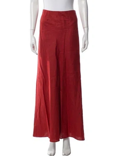 Pre-owned Reformation Linen Long Skirt In Red
