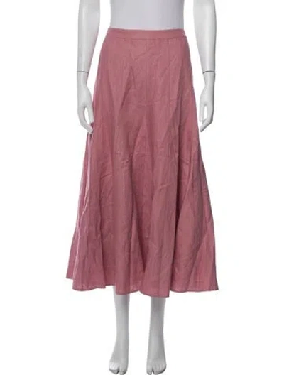 Pre-owned Reformation Linen Long Skirt In Red