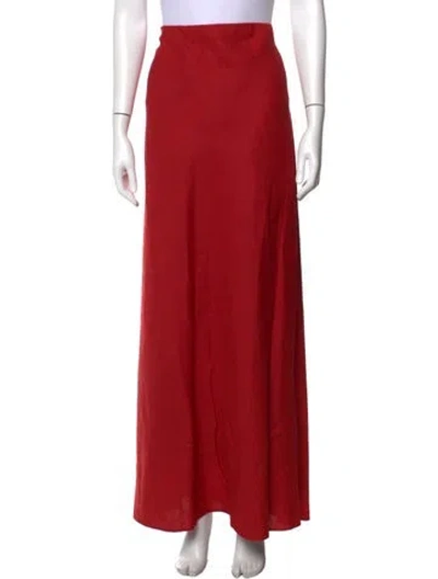 Pre-owned Reformation Linen Long Skirt In Red