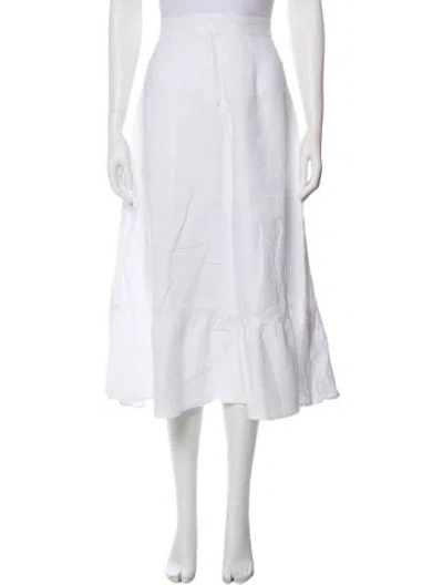 Pre-owned Reformation Linen Long Skirt In White