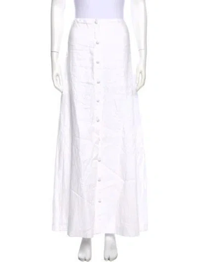 Pre-owned Reformation Linen Long Skirt In White