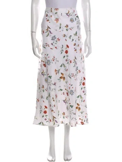 Pre-owned Reformation Linen Long Skirt In White