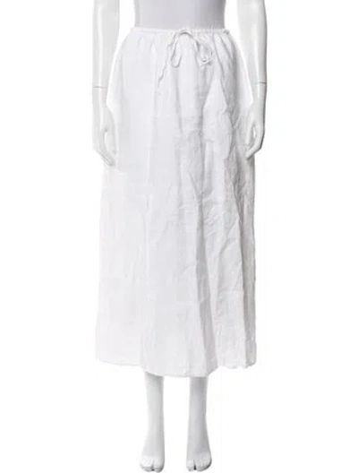 Pre-owned Reformation Linen Long Skirt In White
