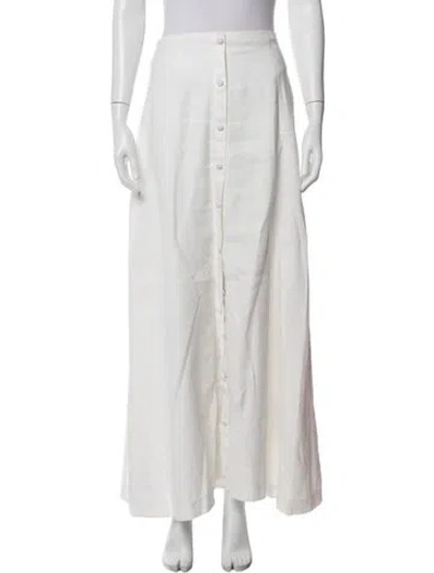 Pre-owned Reformation Linen Long Skirt In White