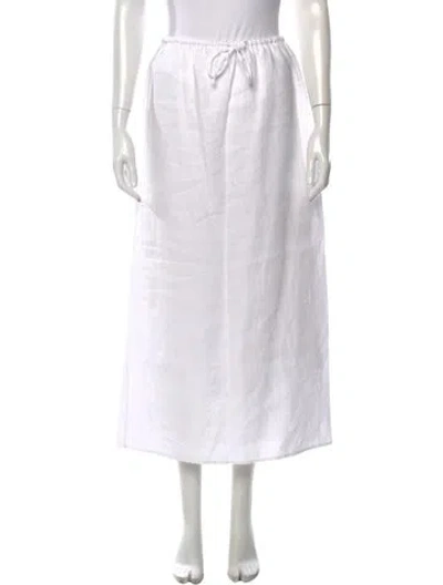 Pre-owned Reformation Linen Long Skirt In White